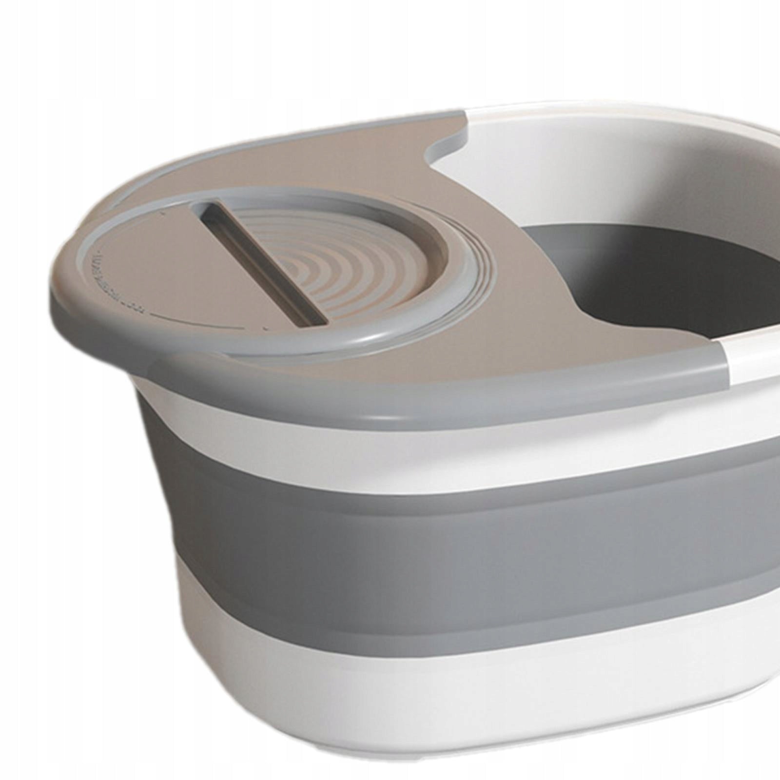 Collapsible Foot Soaking Tub Pedicure Foot Soak Space Saving gray Medical device type accessories for a medical device or a product without an intended medical purpose