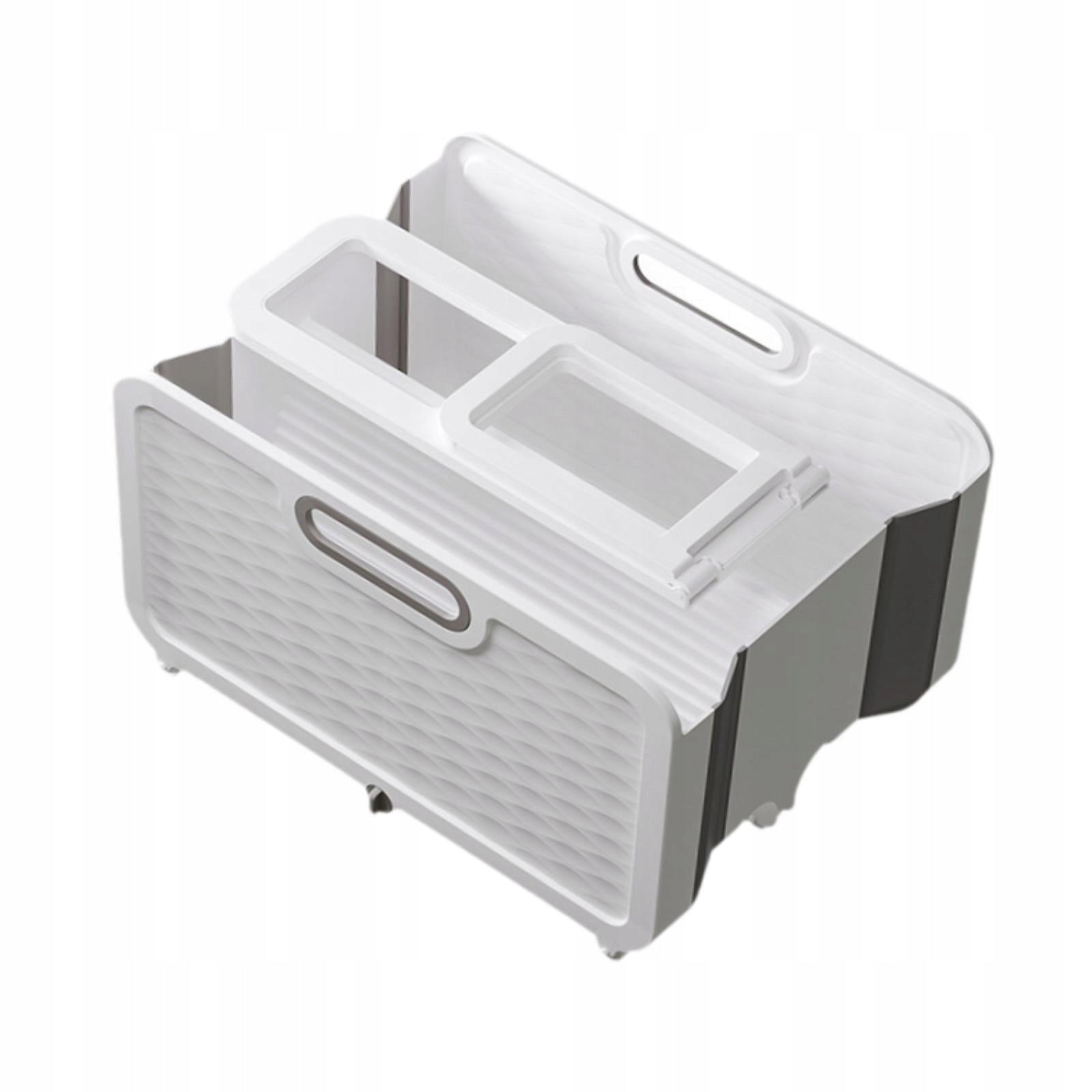 Collapsible Mop Bucket Basin Foldable Convenient Portable Double barrel Color transparent