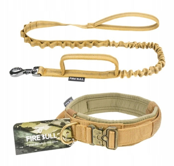 Collar + Elastic Tactical Dog Leash (U002)