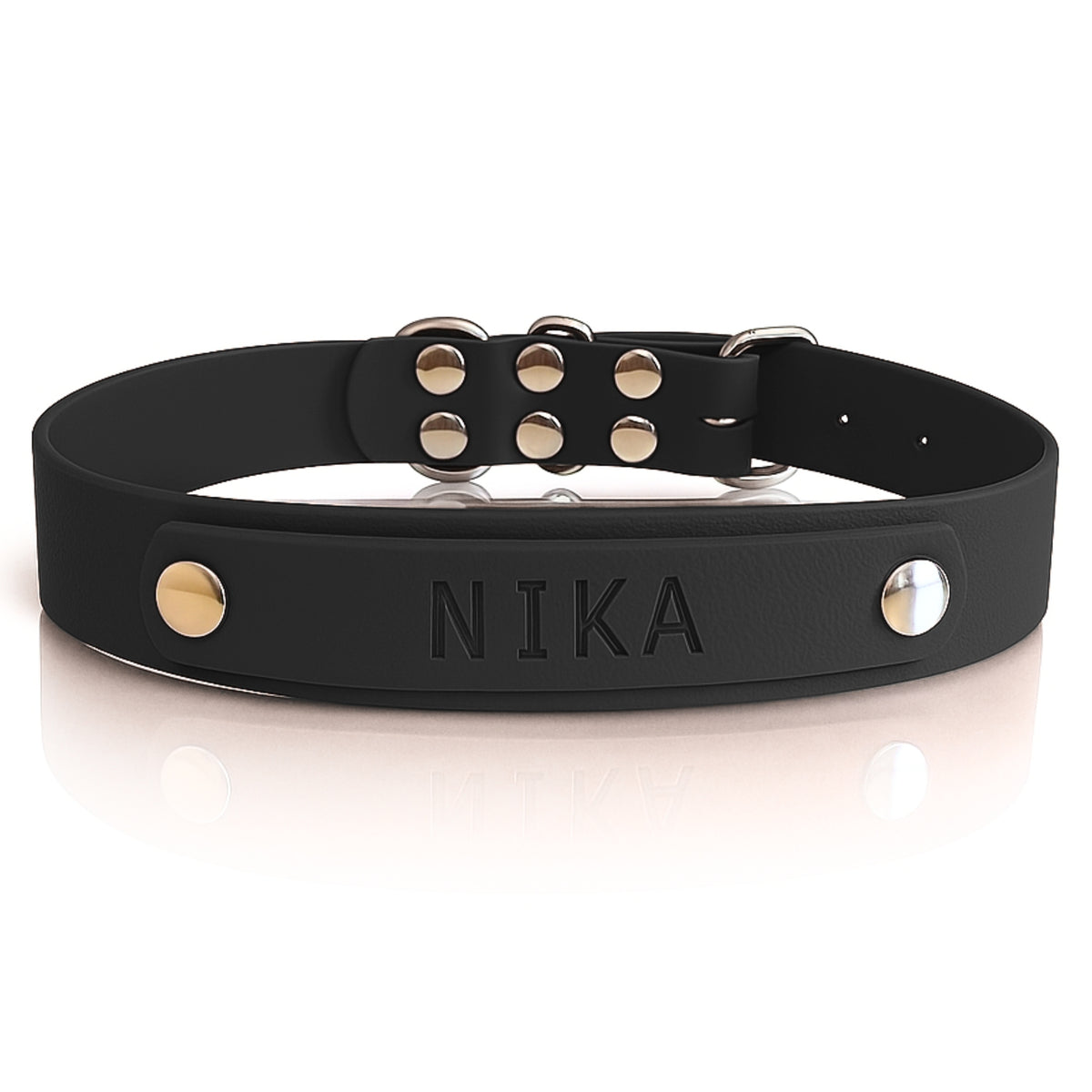 Collar For Small / Large Dog With Name Engraving Waterproof Black XS