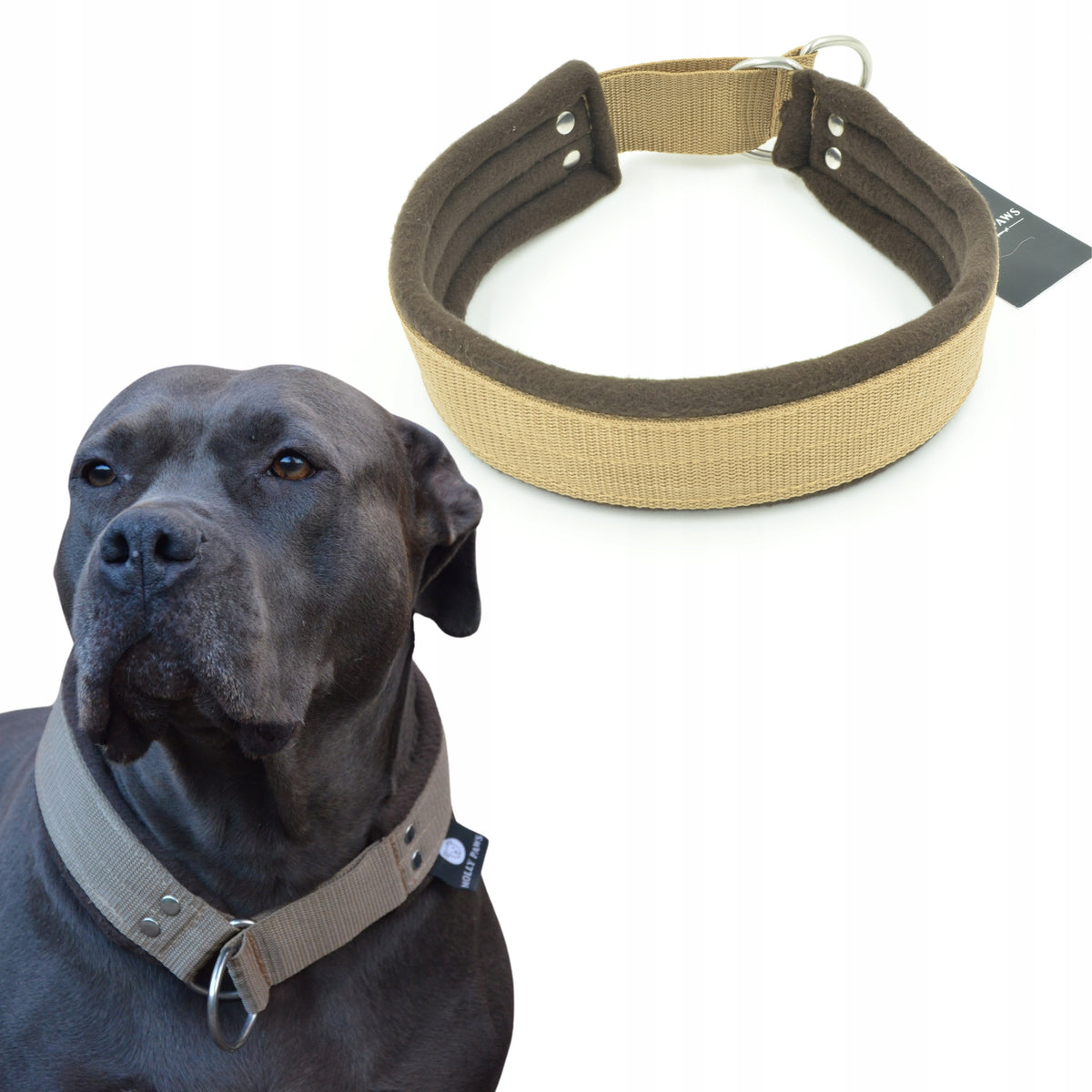 Collar Half clamp with own embroidery Roz.39cm-46cm tolerance +/- 1cm