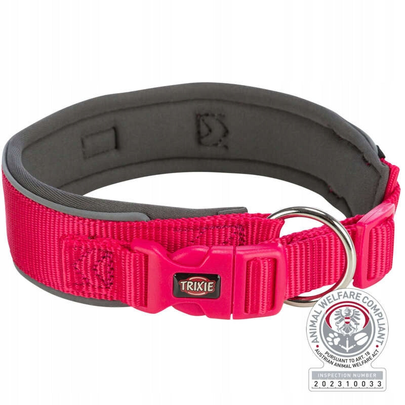 Collar Premium XS-S: 27-35cm/25mm fuchsia/graphite Webbing wide