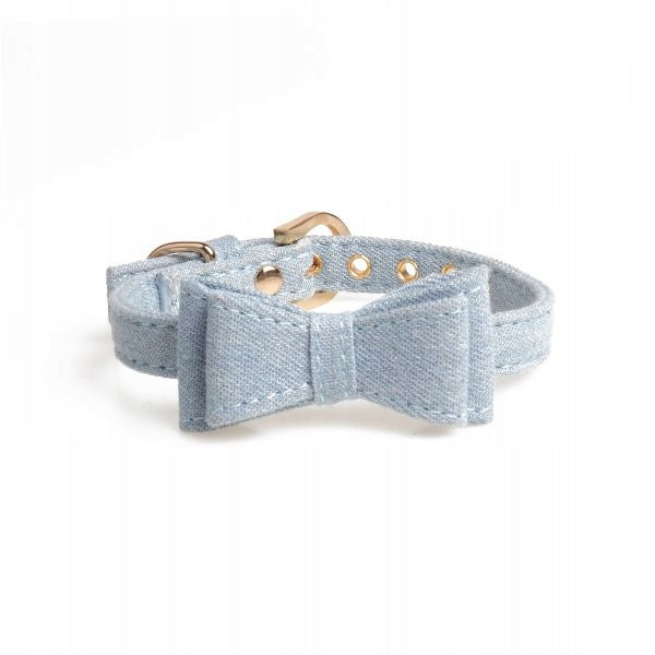 Collar blue bow Jeans S 32 cm