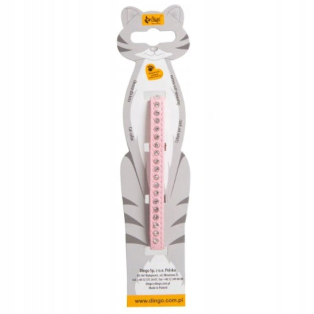 Collar for Cat pink GLAMOUR with zircons Brand Dingo