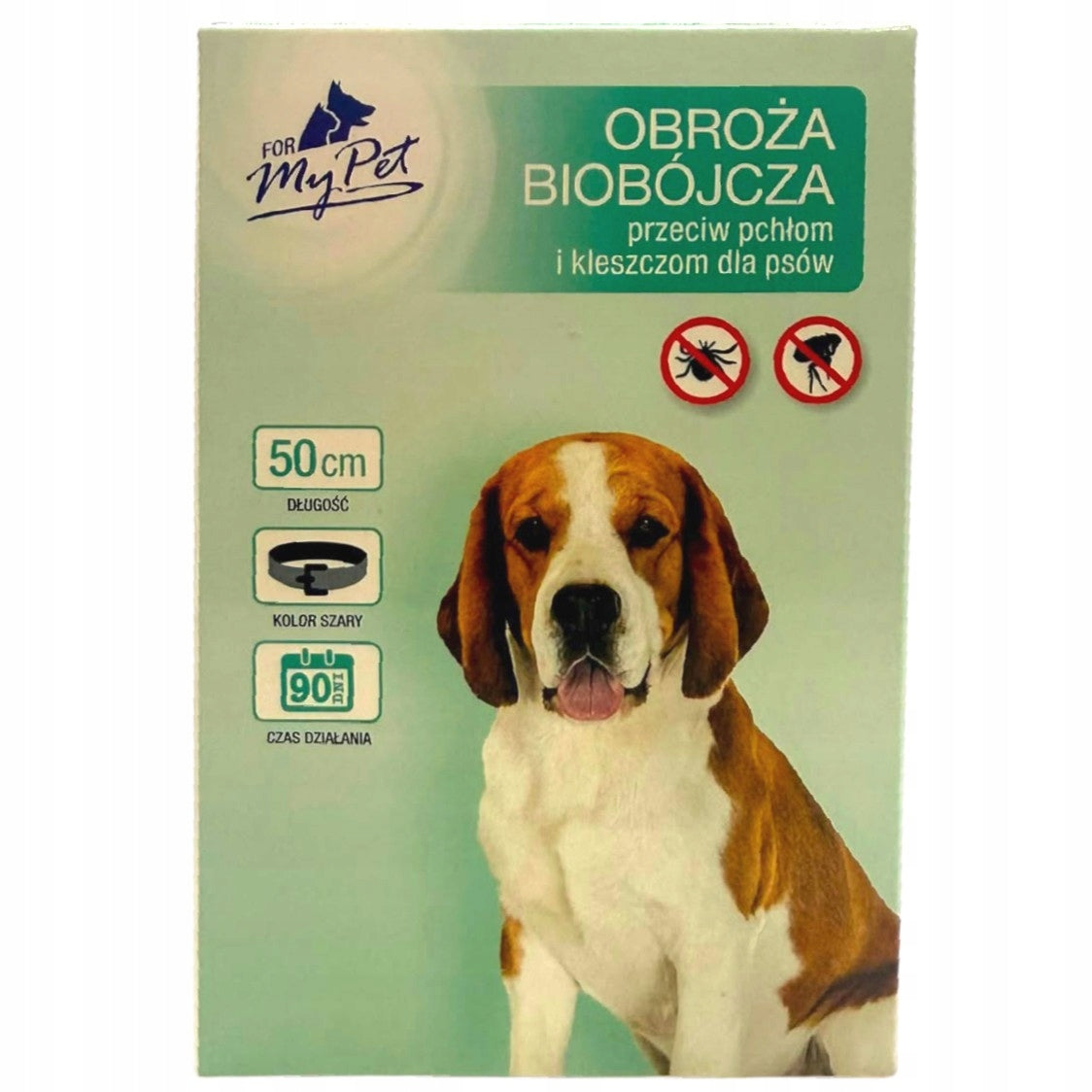 Collar for FLEAS and TICKS for dog dogs grey 50 cm medium