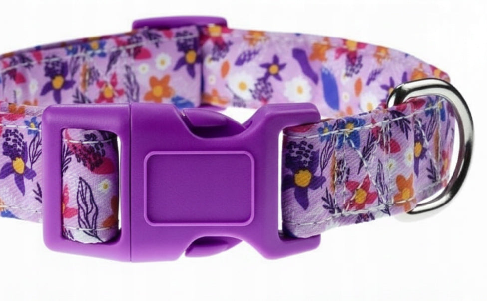 Collar for Small Dog Cat S Purple with Flowers Adjustable Brand Chaba