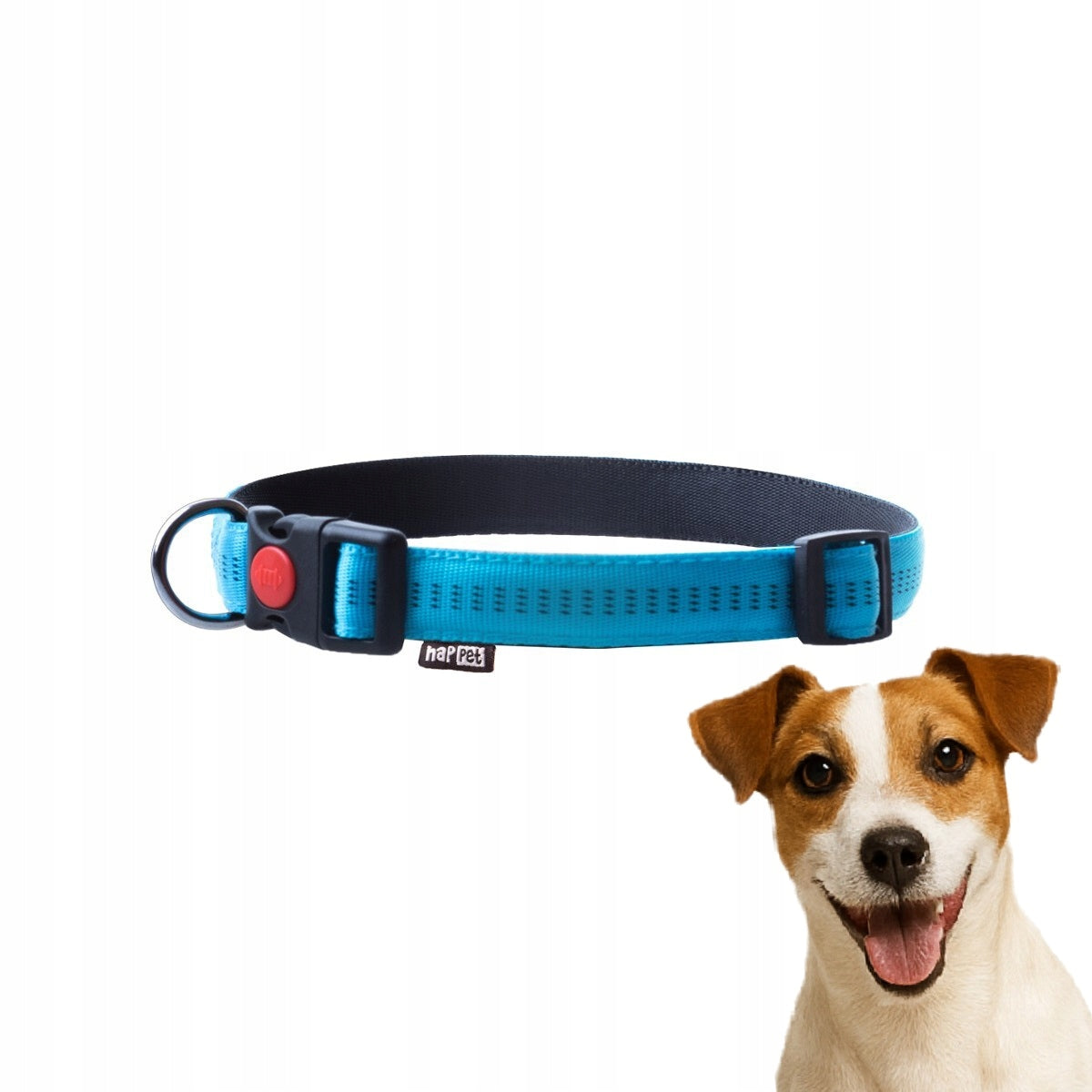 Collar for medium dog adjustable strong Soft Style turquoise M 1,5 cm