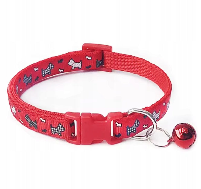 Collar for small dog nylon with bell adjustable 19-32 cm