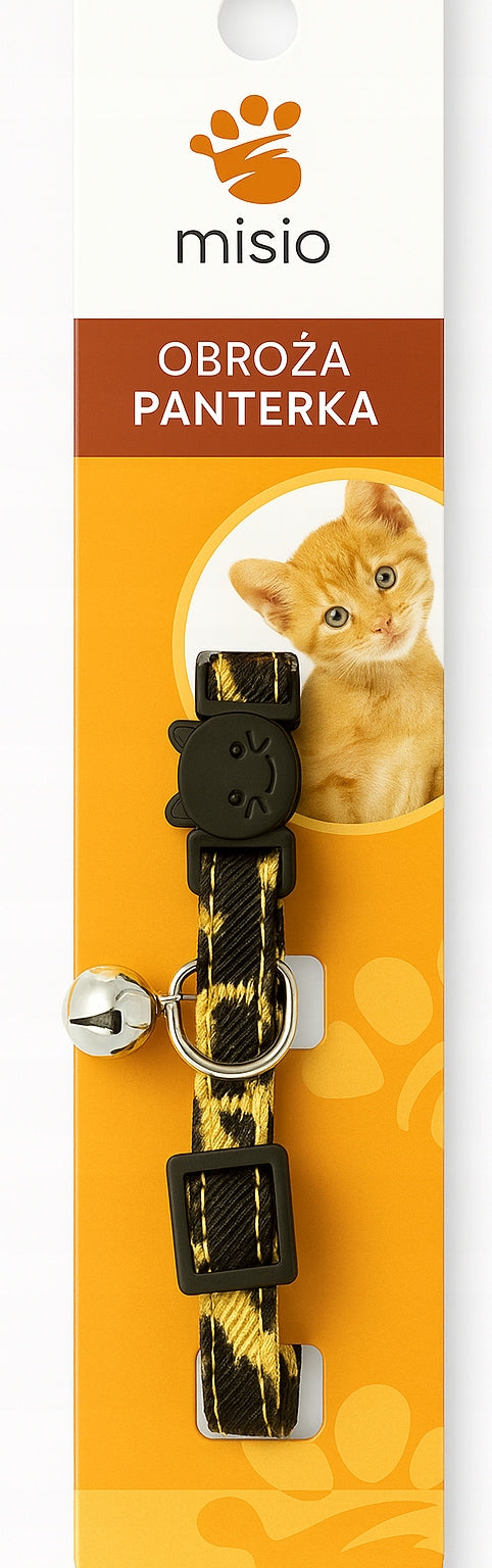 Collar with bell Cat collar Panther collar 1cm Packaging status original