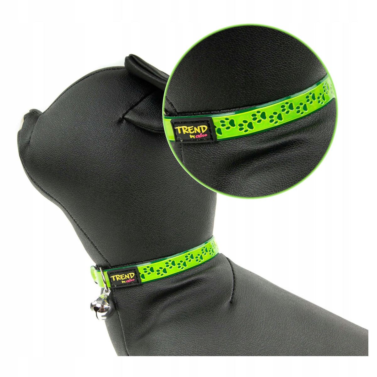 Collar with bell for cat TREND 30cm Green