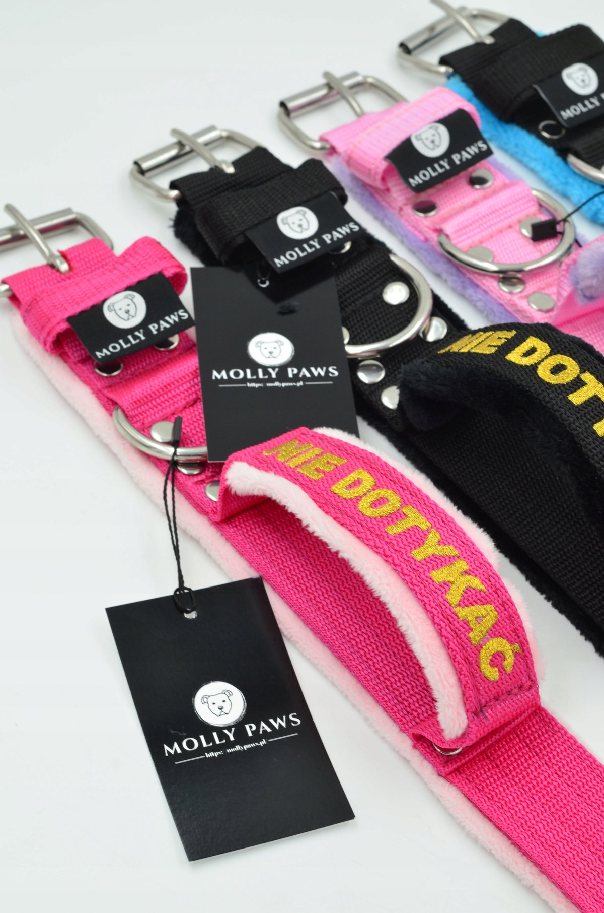 Collar with dog handle and embroidery All sizes Packaging status original