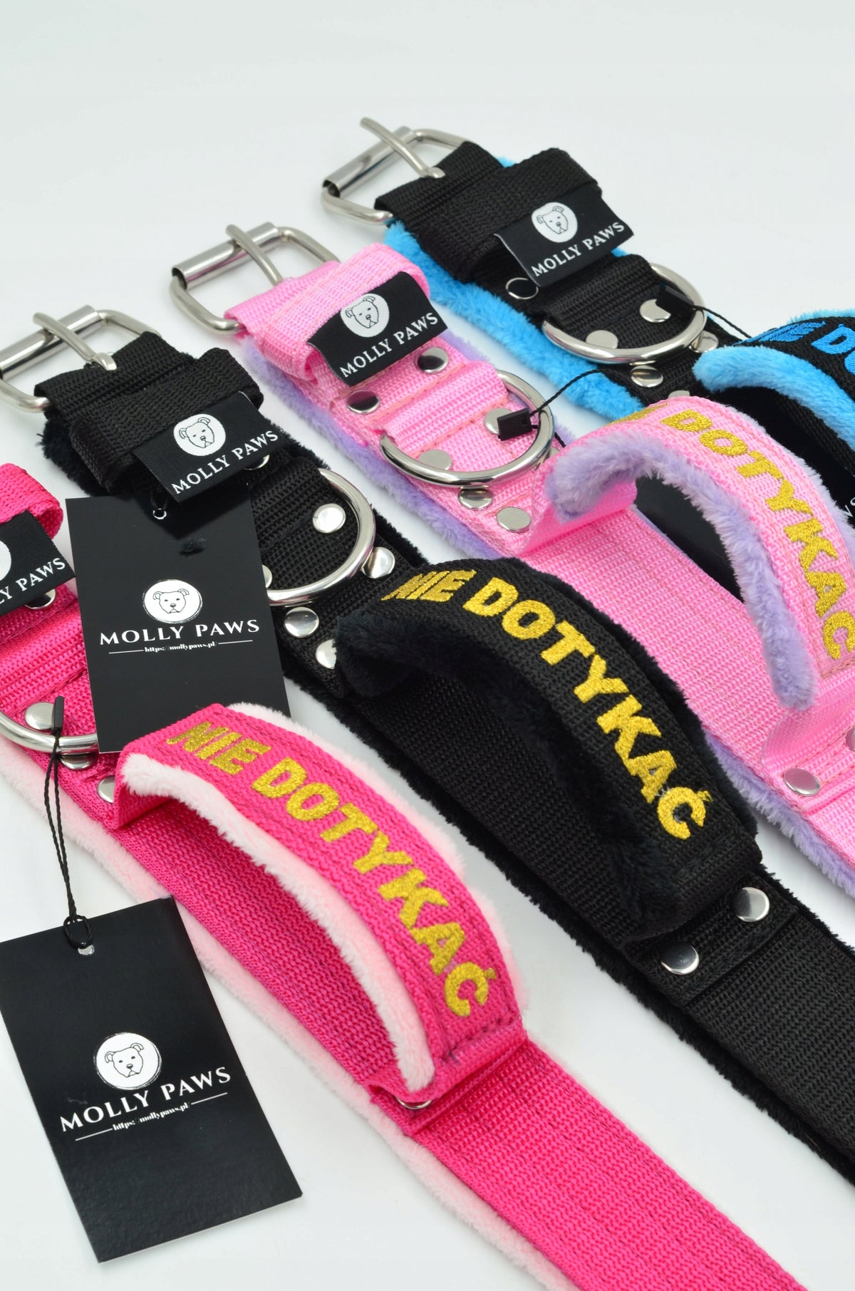 Collar with dog handle and embroidery All sizes