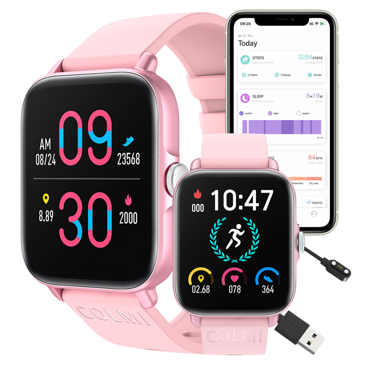 Colmi P28 Plus Smart Sports Watch Bluetooth IP67 Pink
