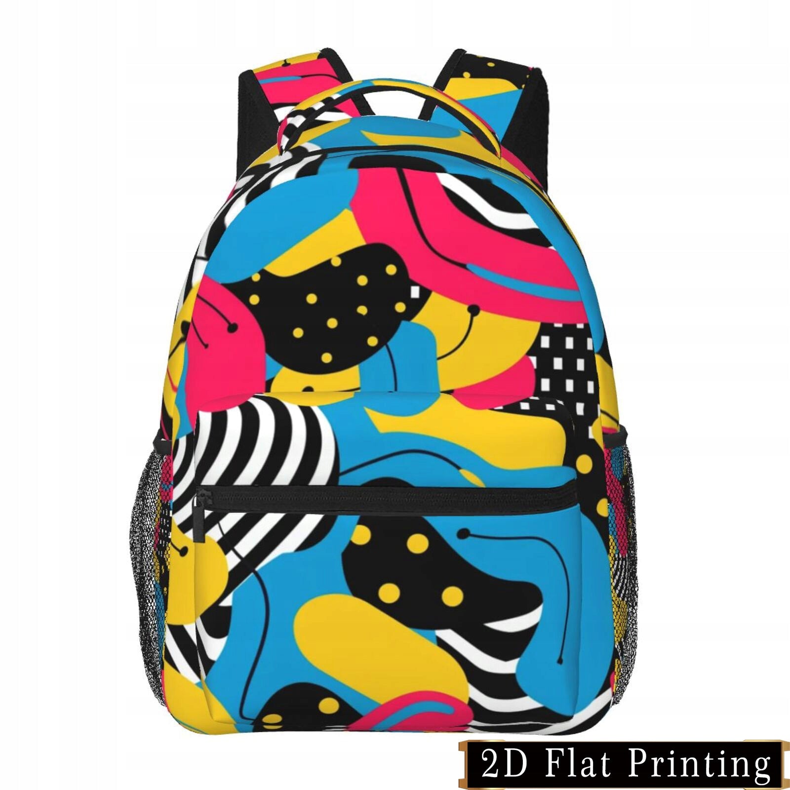Color Block Backpack with Waist Protection and Adjustable Straps