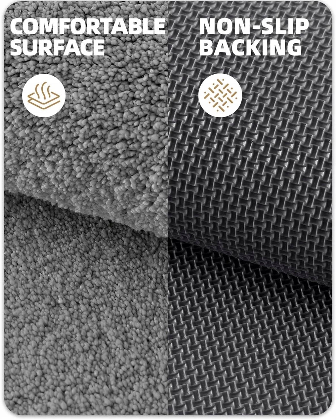 Color&Geometry Bathroom Rug 60x90 Retro Grey Absorbent Quick Drying Brand no brand