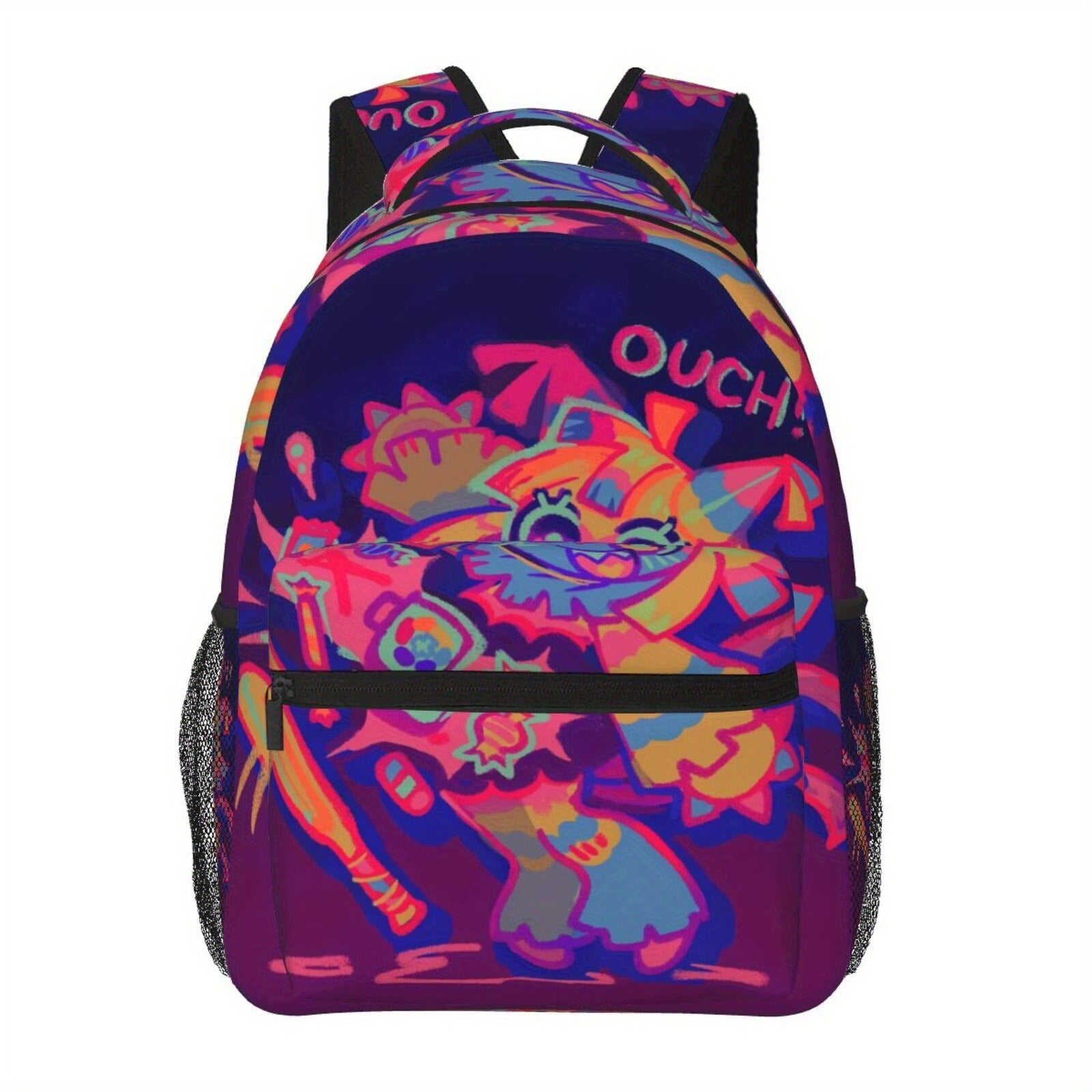 Colorful Character Game Backpack, Adjustable Straps, Large Capacity Compartment