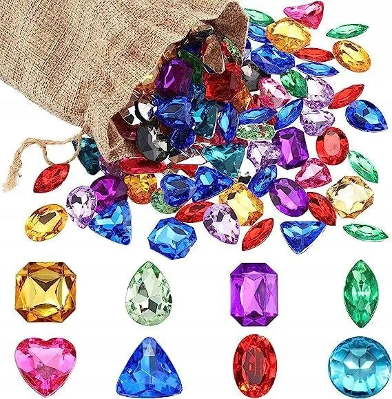 Colorful Decorative STONES for CHILDREN'S PLAY for PIRATE GARDEN 100 TREASURE