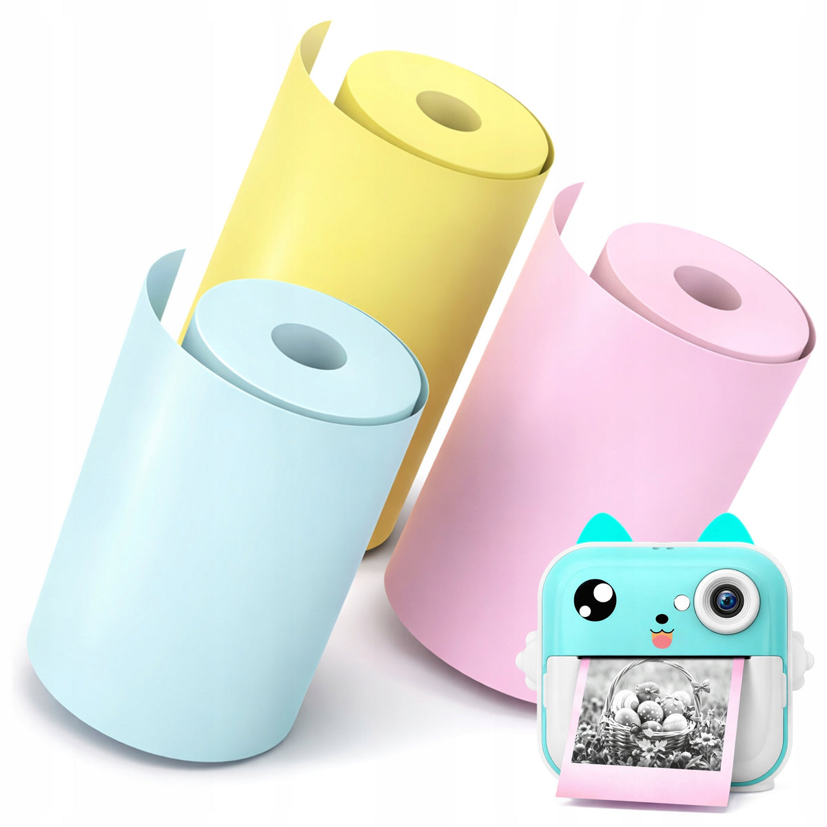 Colorful Paper Rolls for Mini Thermal Printer PRINTER and Camera 6pcs.