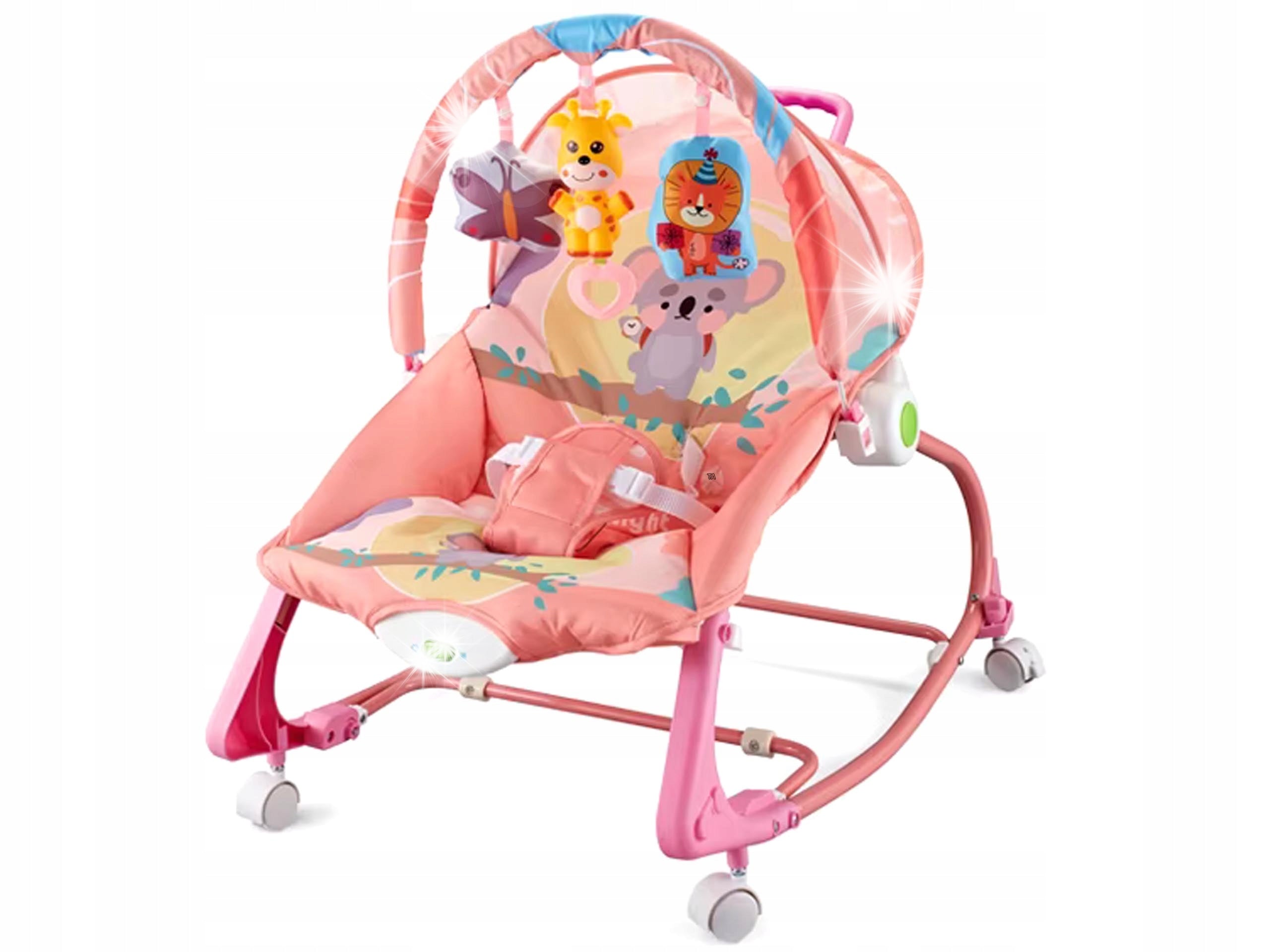 Colorful Rocker Cot Crib Cradle Vibration Rocker Deckchair on Wheels