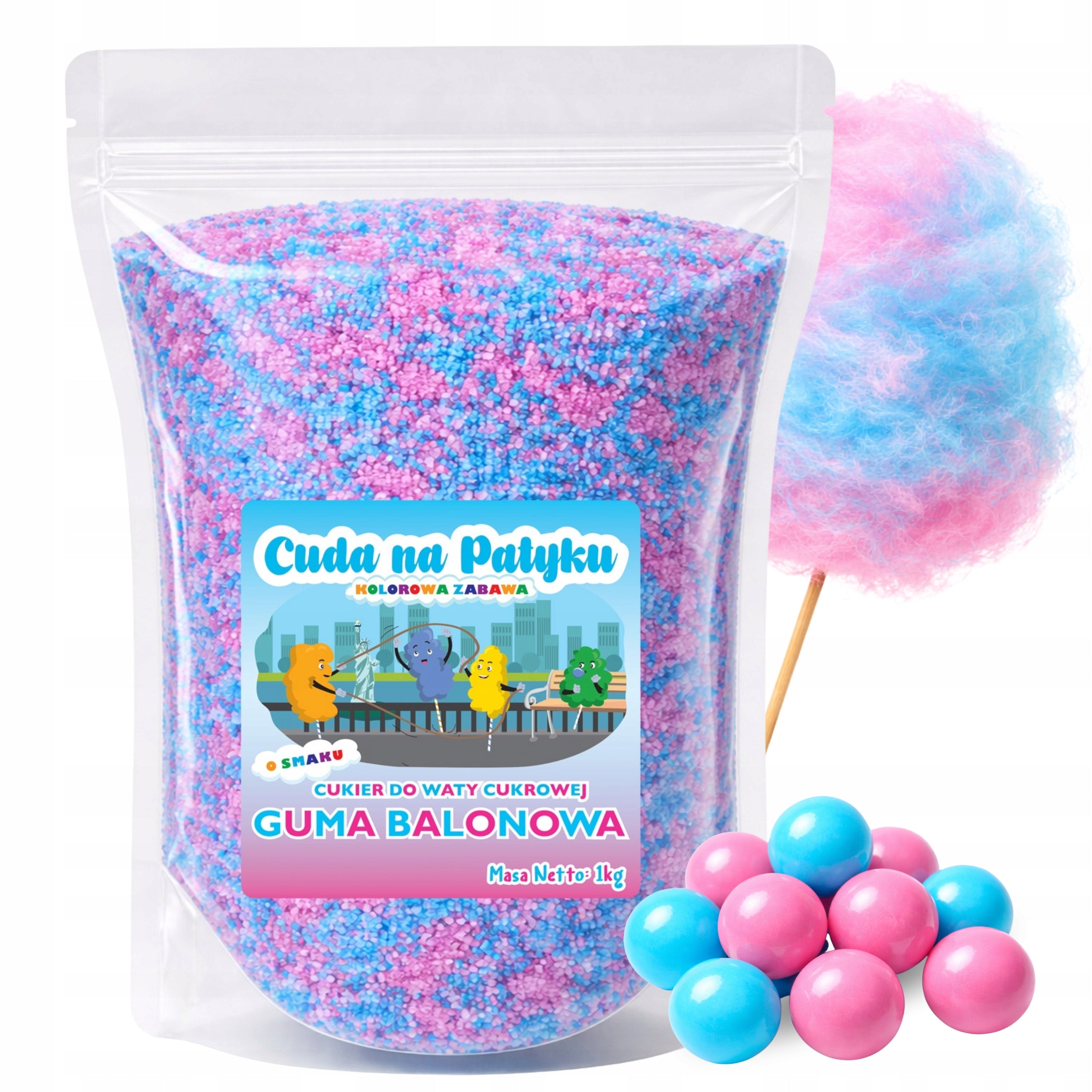 Colorful Sugar For Cotton Candy Flavored Balloon Rubber Blue-Pink 1KG
