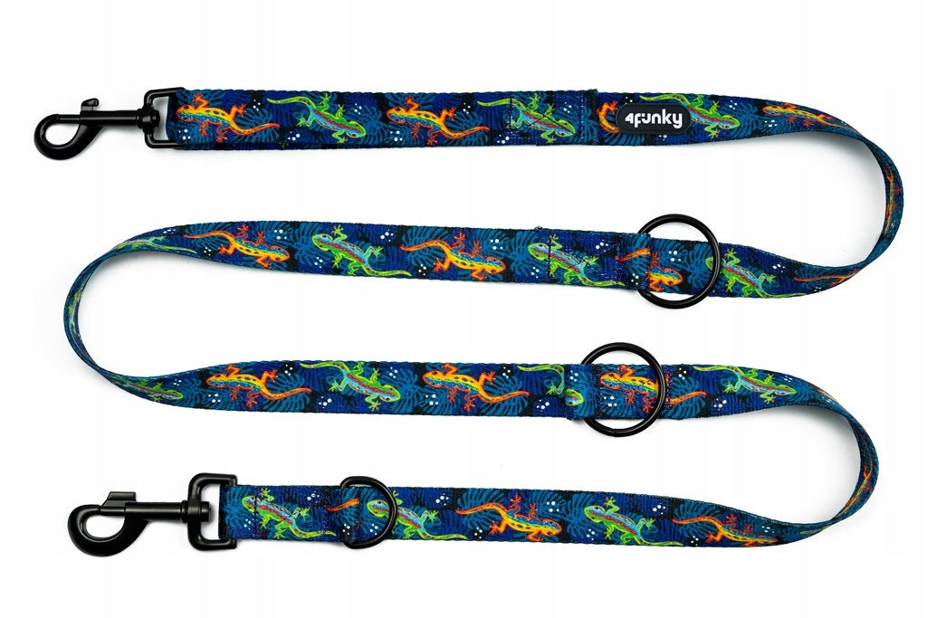 Colorful adjustable leash for dog 4 Funky Wild Gecko 1,6 cm / 300 cm – S/M Brand no brand