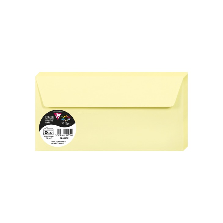Colour Envelope DL 120g/m² HK Canary Yellow 20 pieces - 5455C