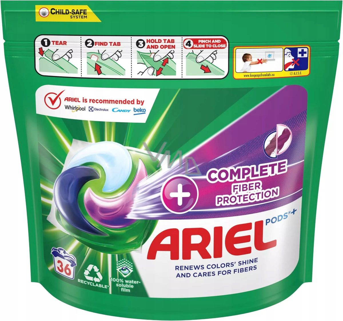 Colour Washing Capsules Ariel FiberProtection / 36x25,2g 36pr