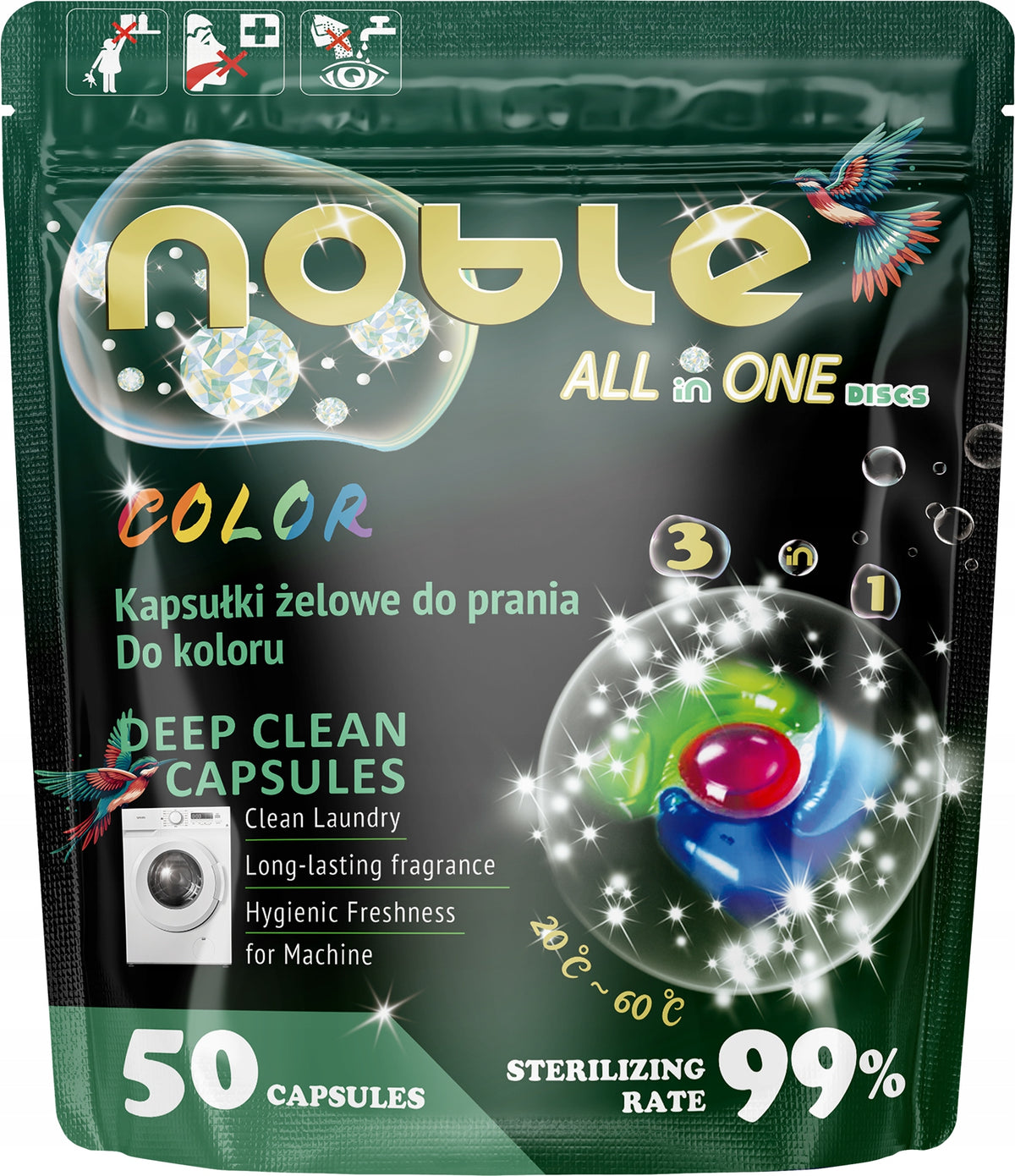 Colour Washing Capsules Noble 50 Pcs All in one 3in1