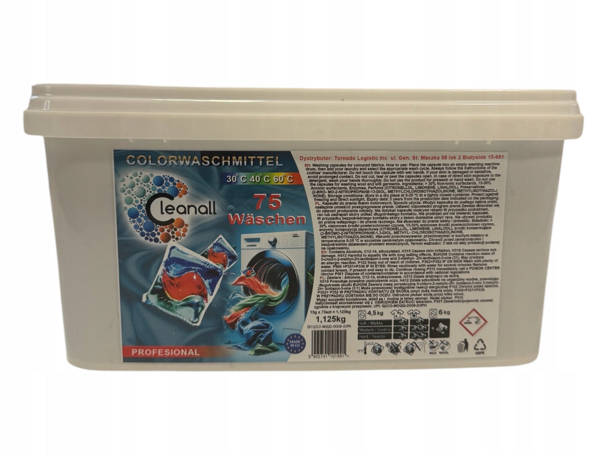 Colour Washing Capsules PREMIUM CLEANALL 75 pcs High Quality Germany