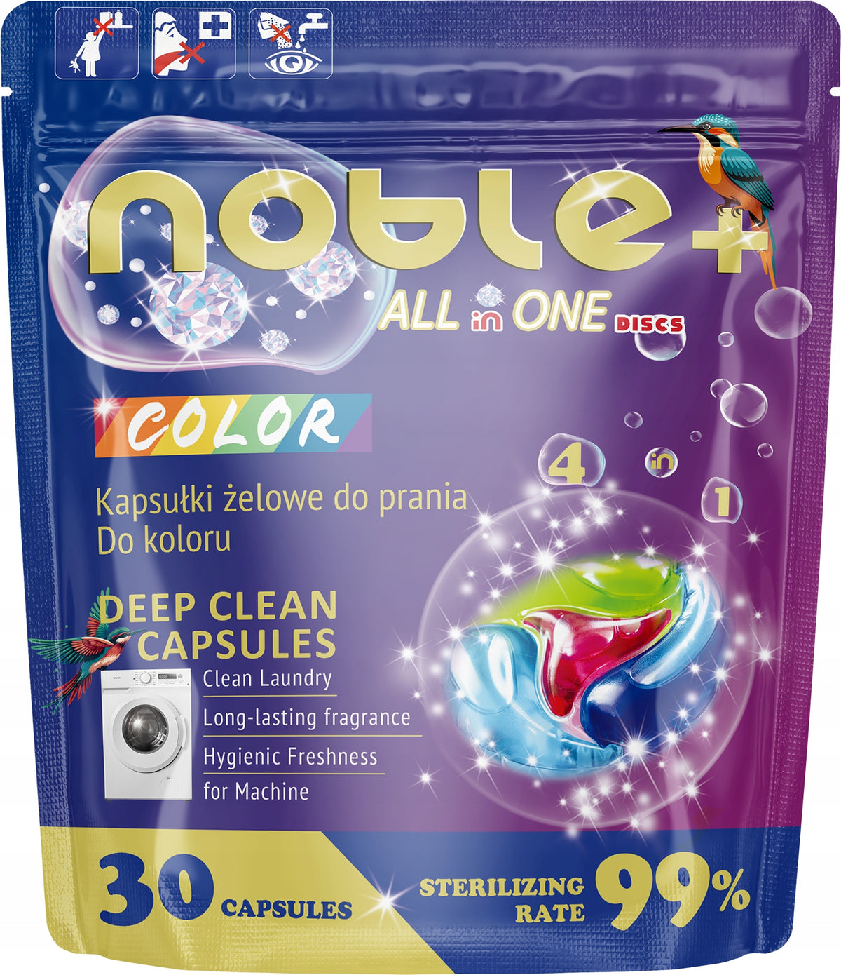 Colour wash capsules Noble+ 4in1 30 pcs Packaging status original