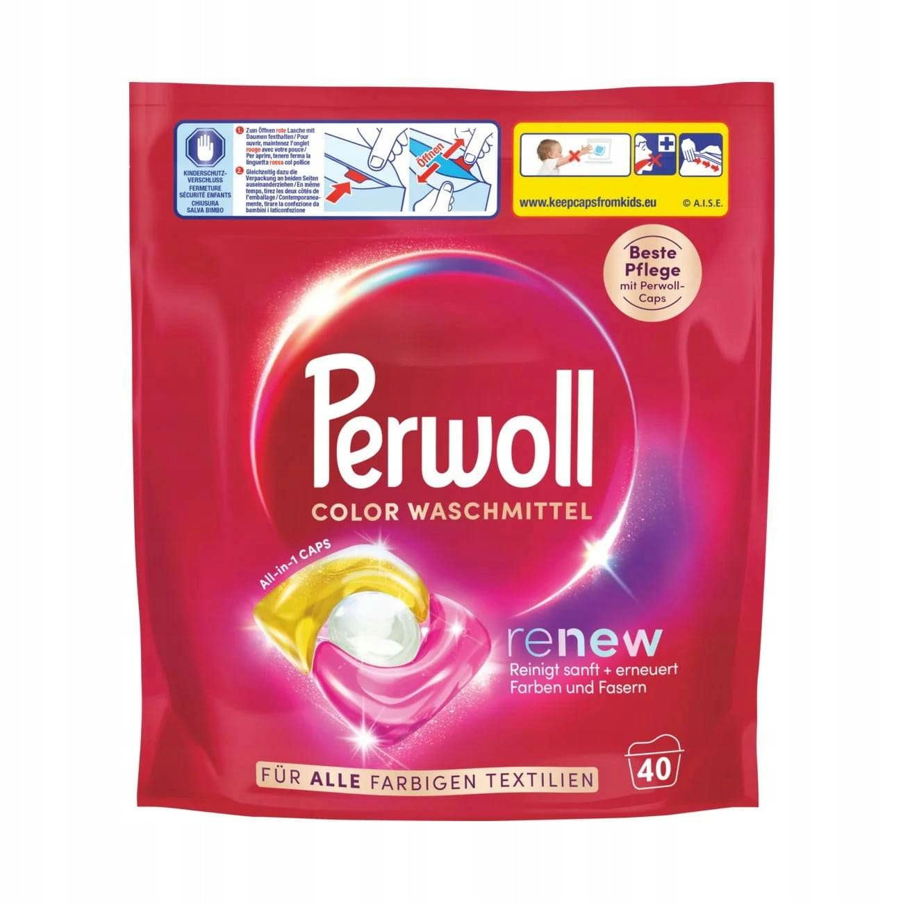 Colour washing capsules Perwoll Caps Renew&Care Color 2x40 pcs. Manufacturer code 5907121330366