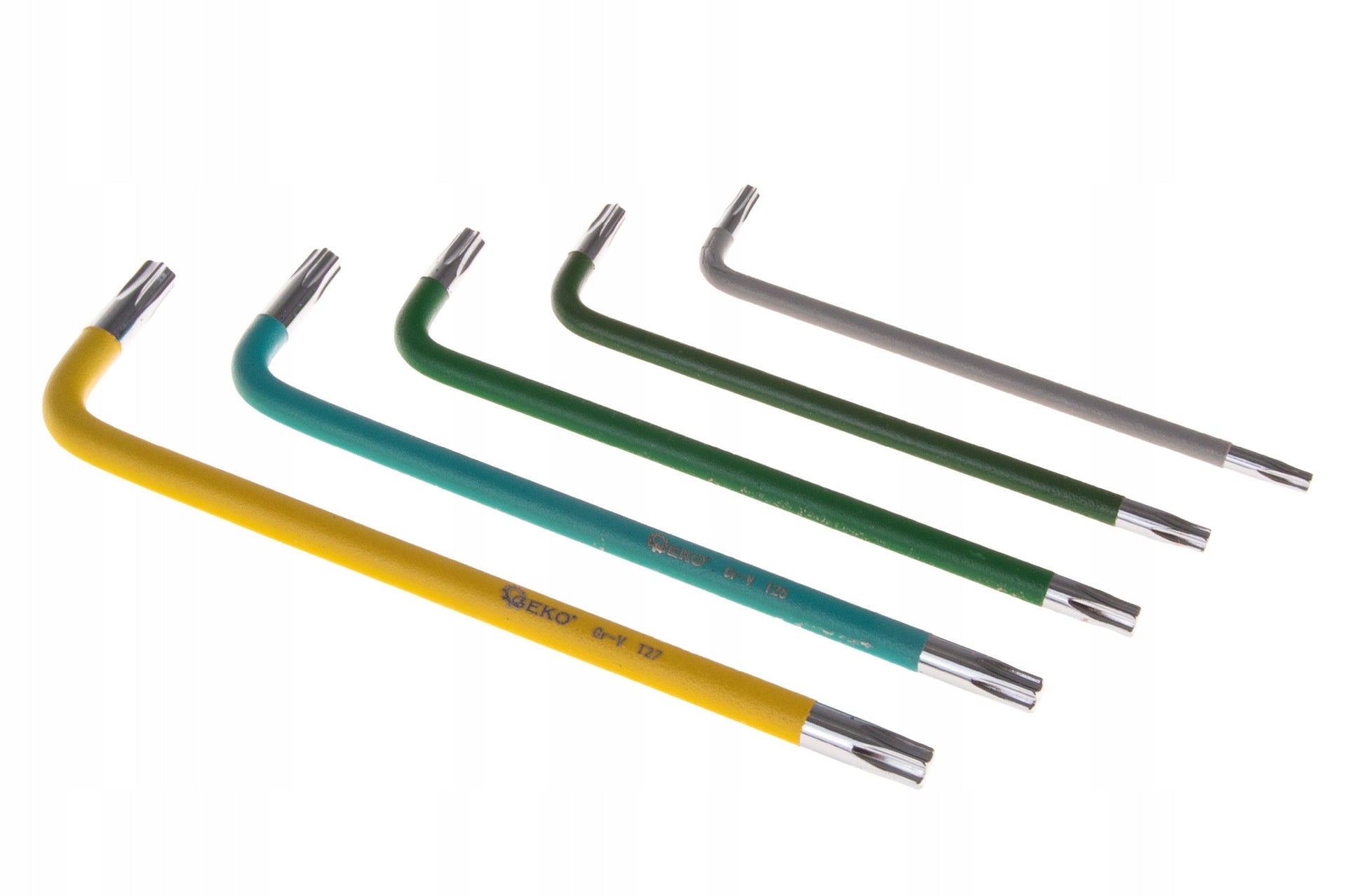 Coloured torx wrenches T10-T50 9el. CrV Product weight with unit packaging 0.375 kg