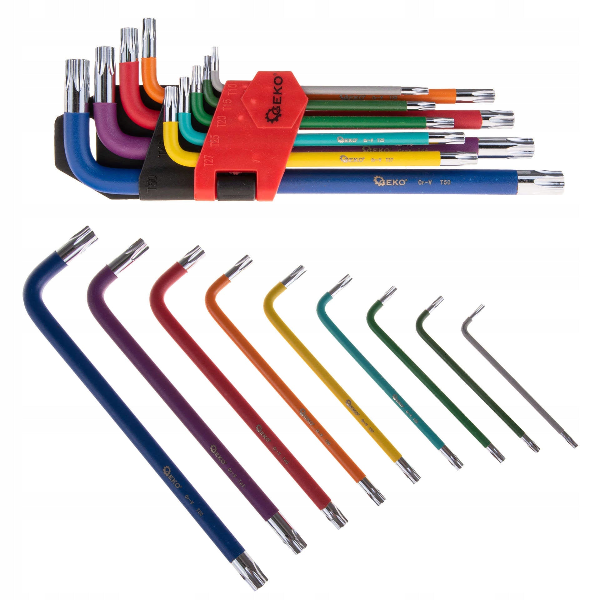 Coloured torx wrenches T10-T50 9el. CrV