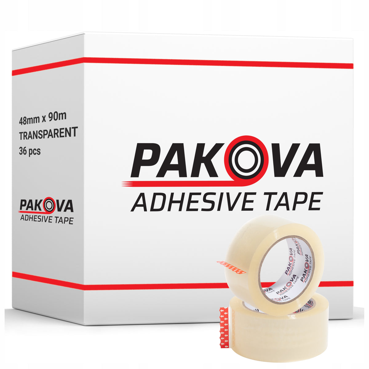 Colourless Packing Tape 48/100y Adhesive PAKOVA Transparent 36 pcs