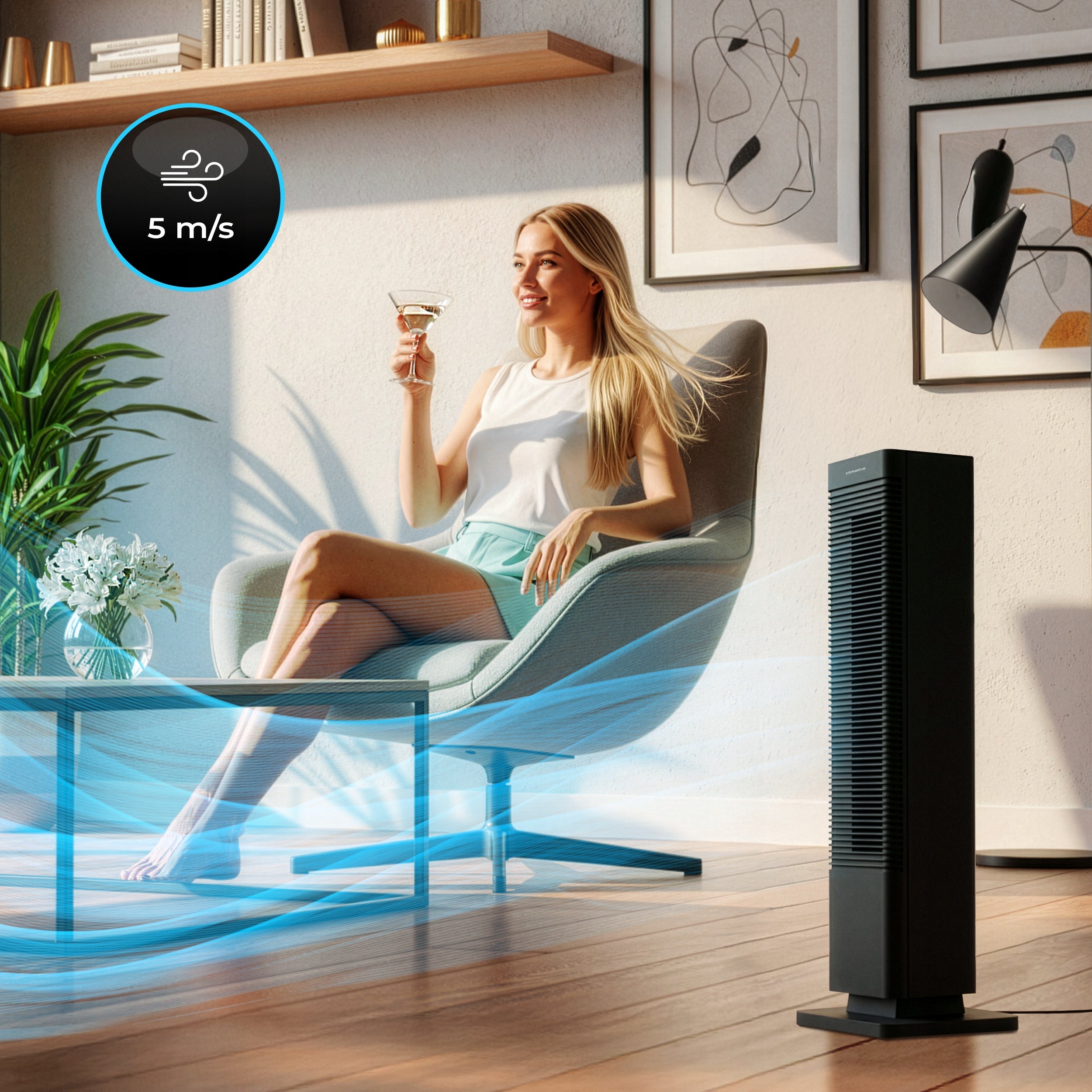 Column Fan Climative CoolHeat Standing COOLS+HEATS WiFi LED Fan type column