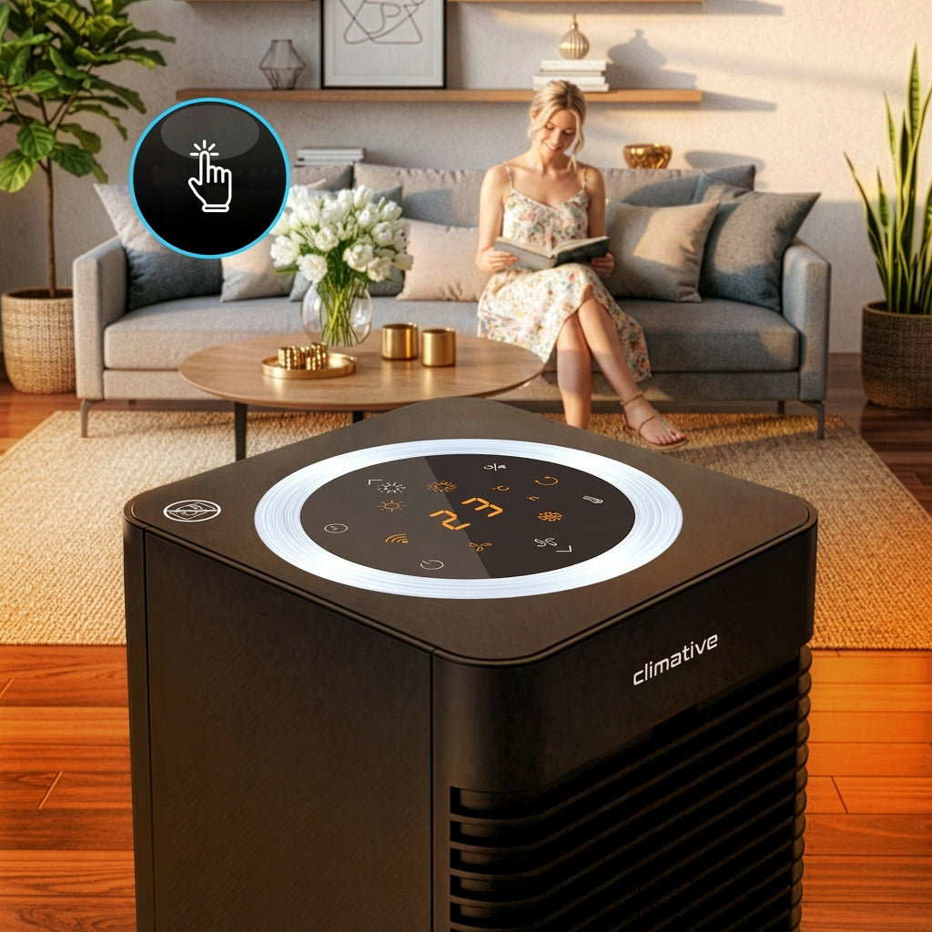 Column Fan Climative CoolHeat Standing COOLS+HEATS WiFi LED Functions air purification oscillation automatic oscillation timer