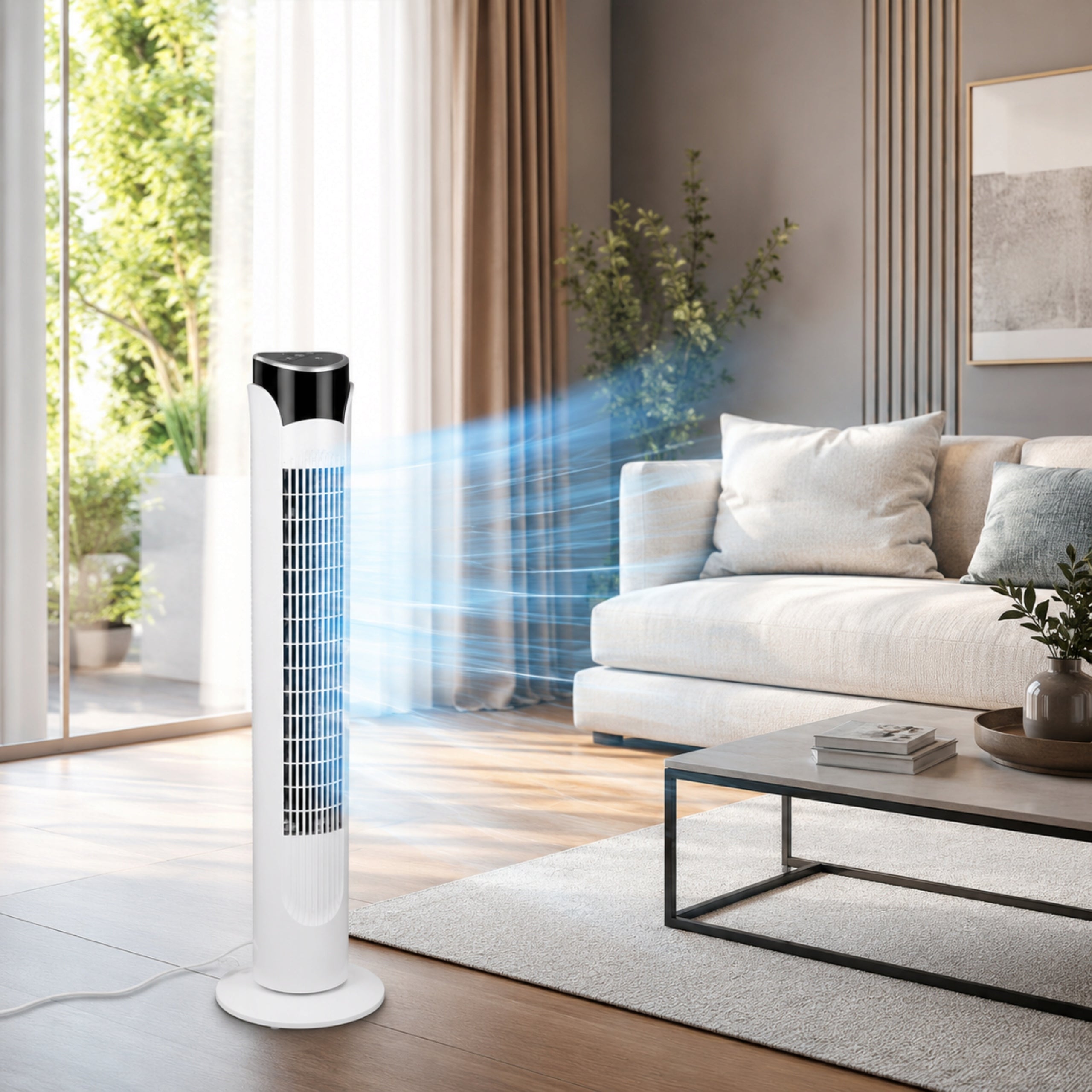 Column Fan Floor Fan Home Quiet with Remote Control 45W Manufacturer code wentylator kolumnowy na pilot oscylacyjny