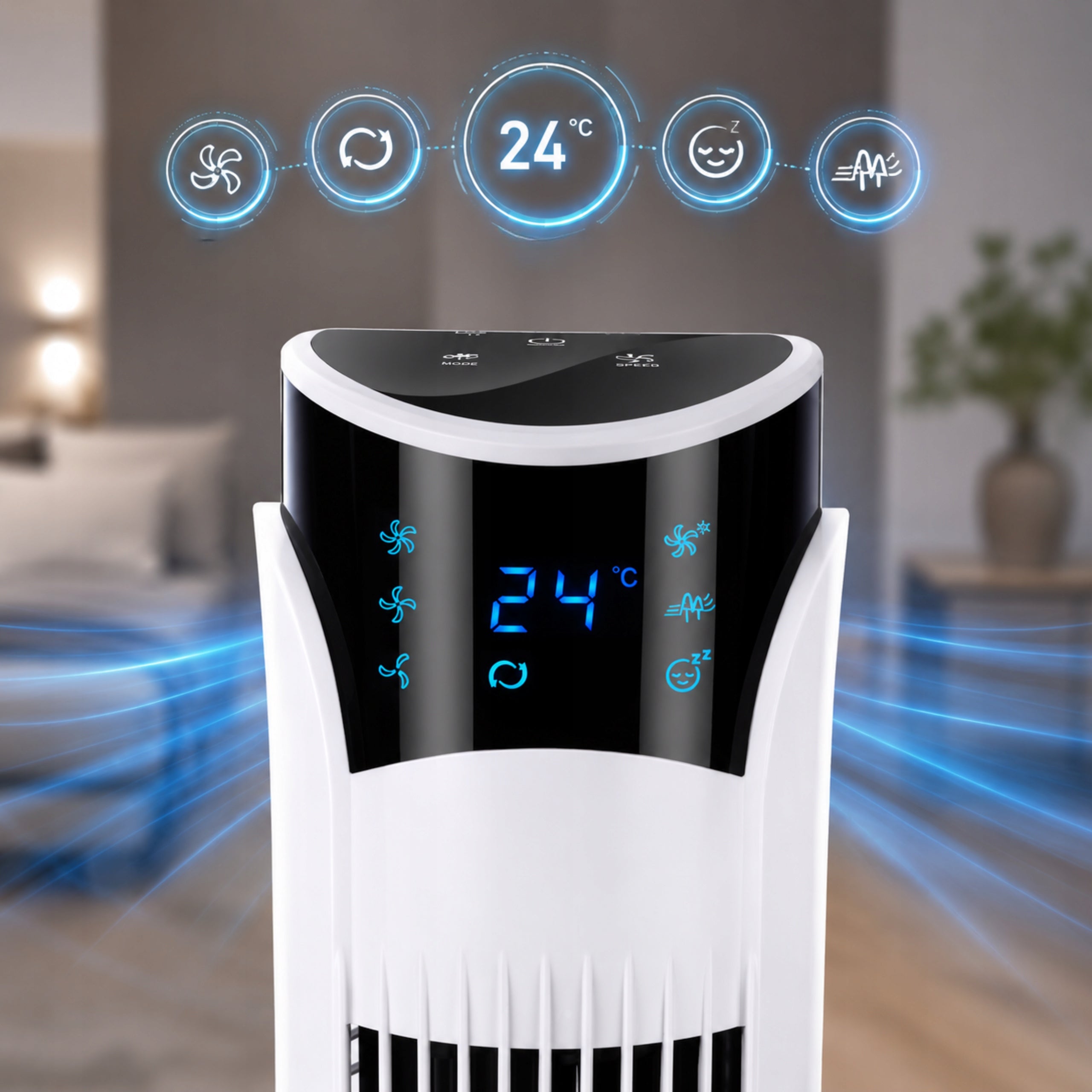 Column Fan Floor Fan Home Quiet with Remote Control 45W Power supply mains