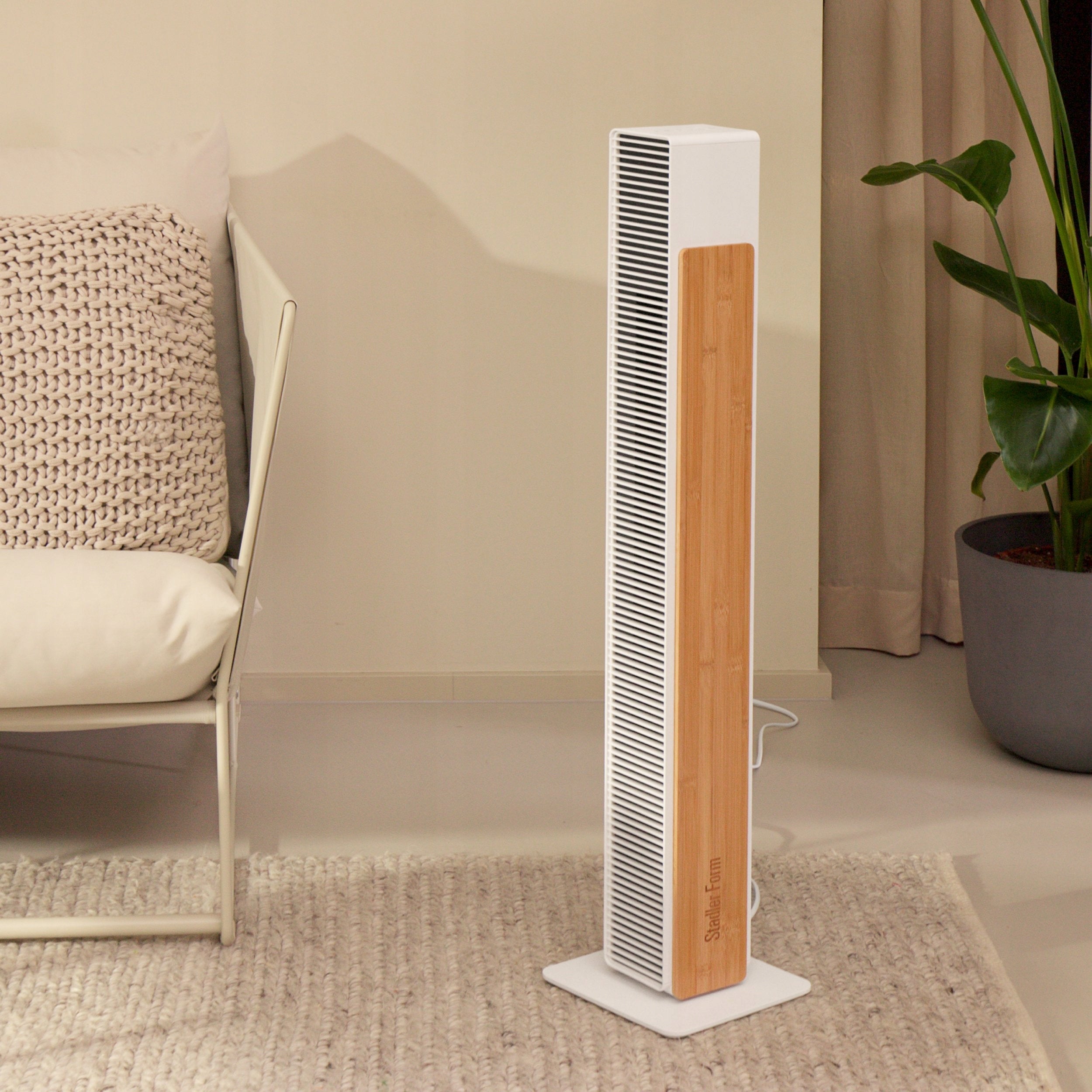 Column Fan Stadler Form Nick Bamboo Oscillating + Remote Control Dominant color white