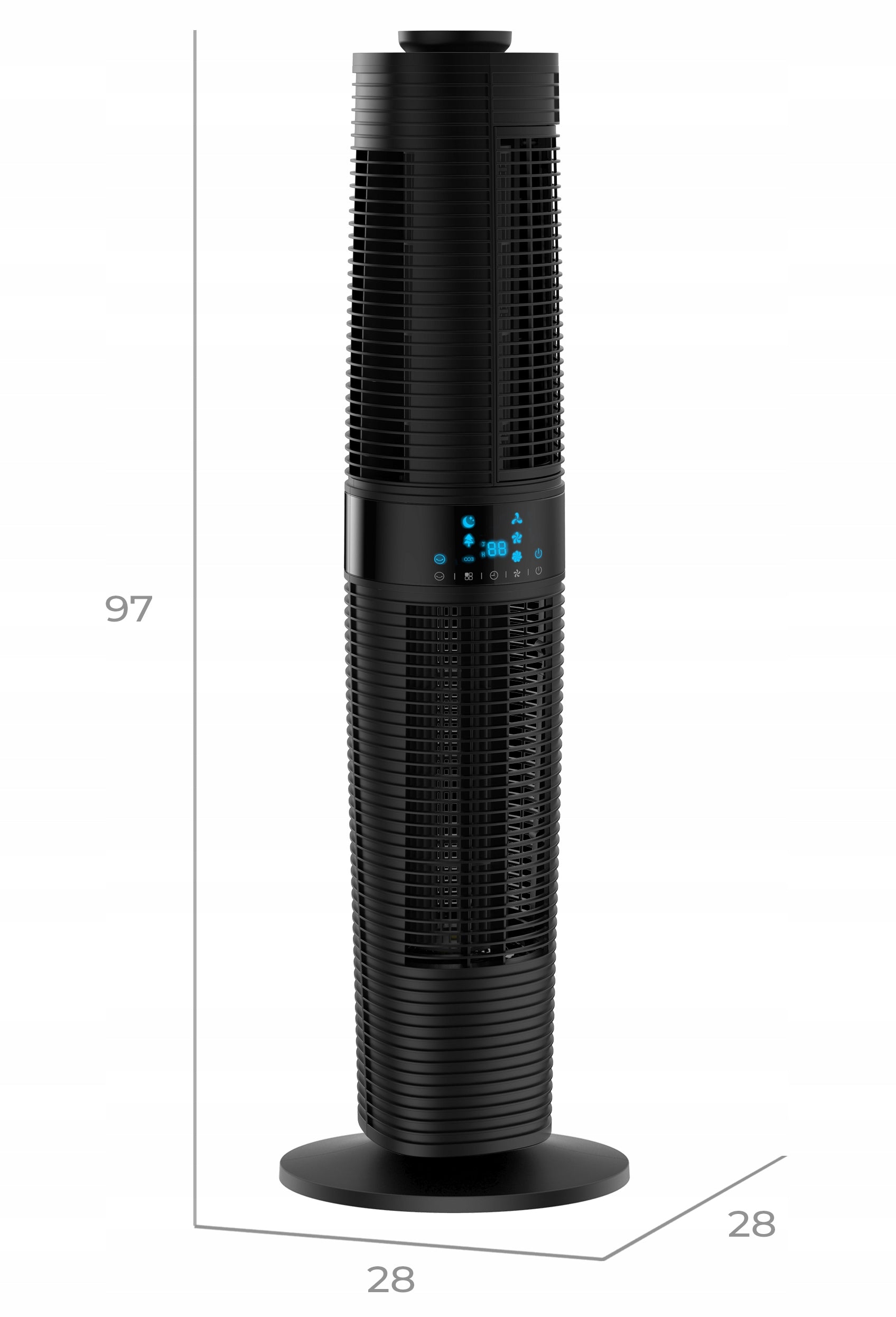 Column Fan TWO SEPARATE AIRFLOW ZONES 7m/s Remote Control 97cm Quiet XXL EAN (GTIN) 5905204696286