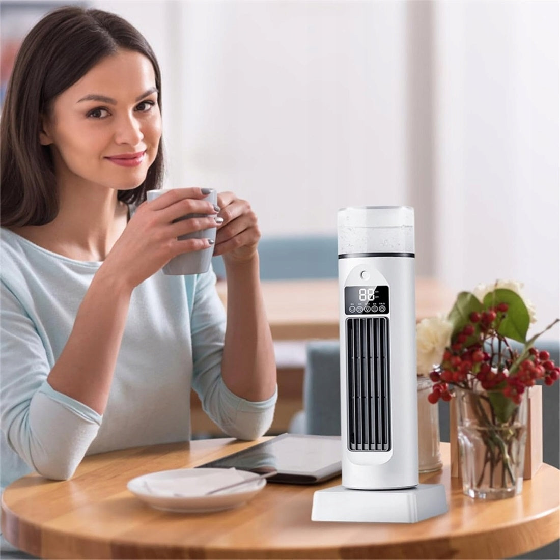 Column Fan Windmill Quiet Standing Ionization Humidifier Brand Bedee