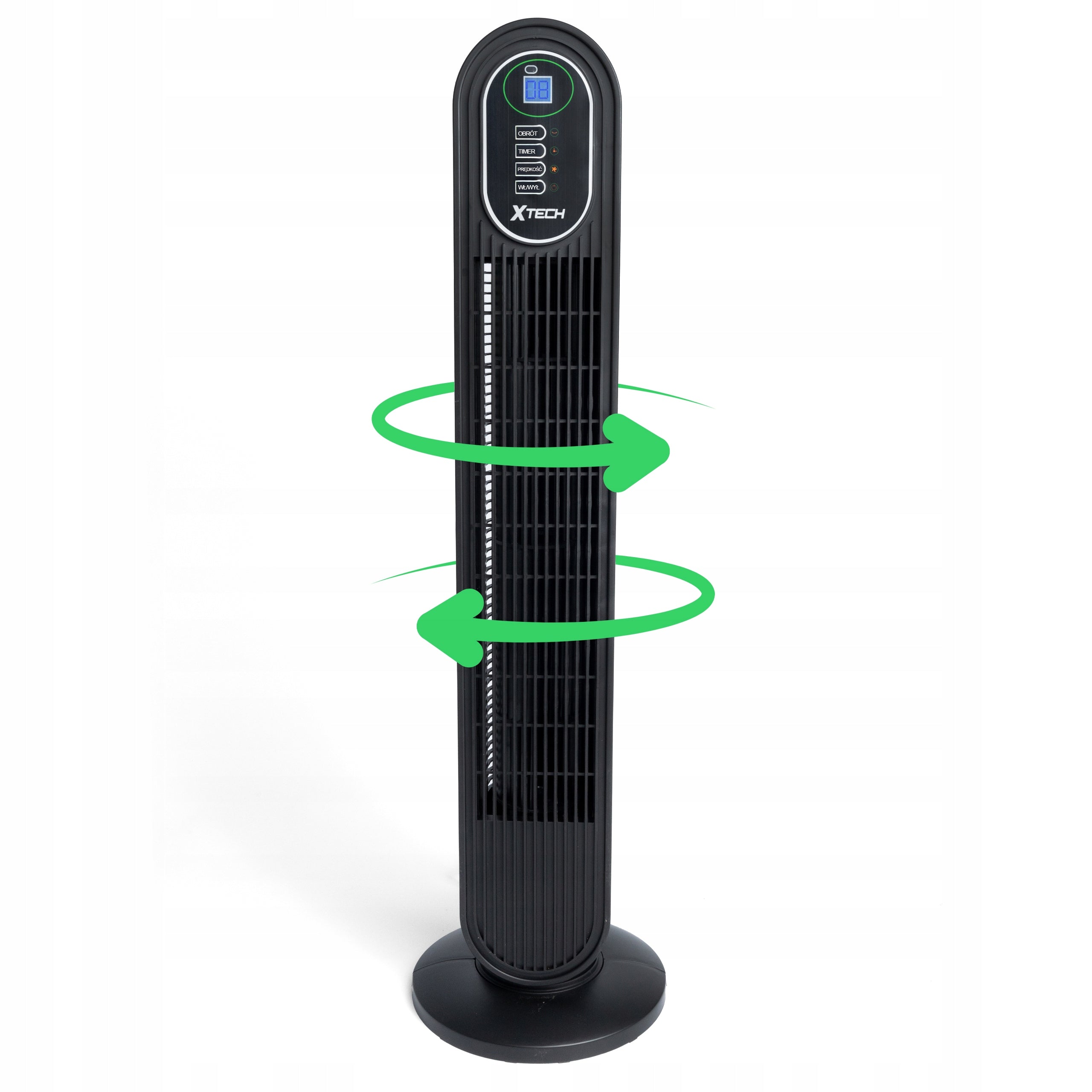 Column Standing Fan Large Quiet Powerful Windmill Black Home Office Brand Xtech