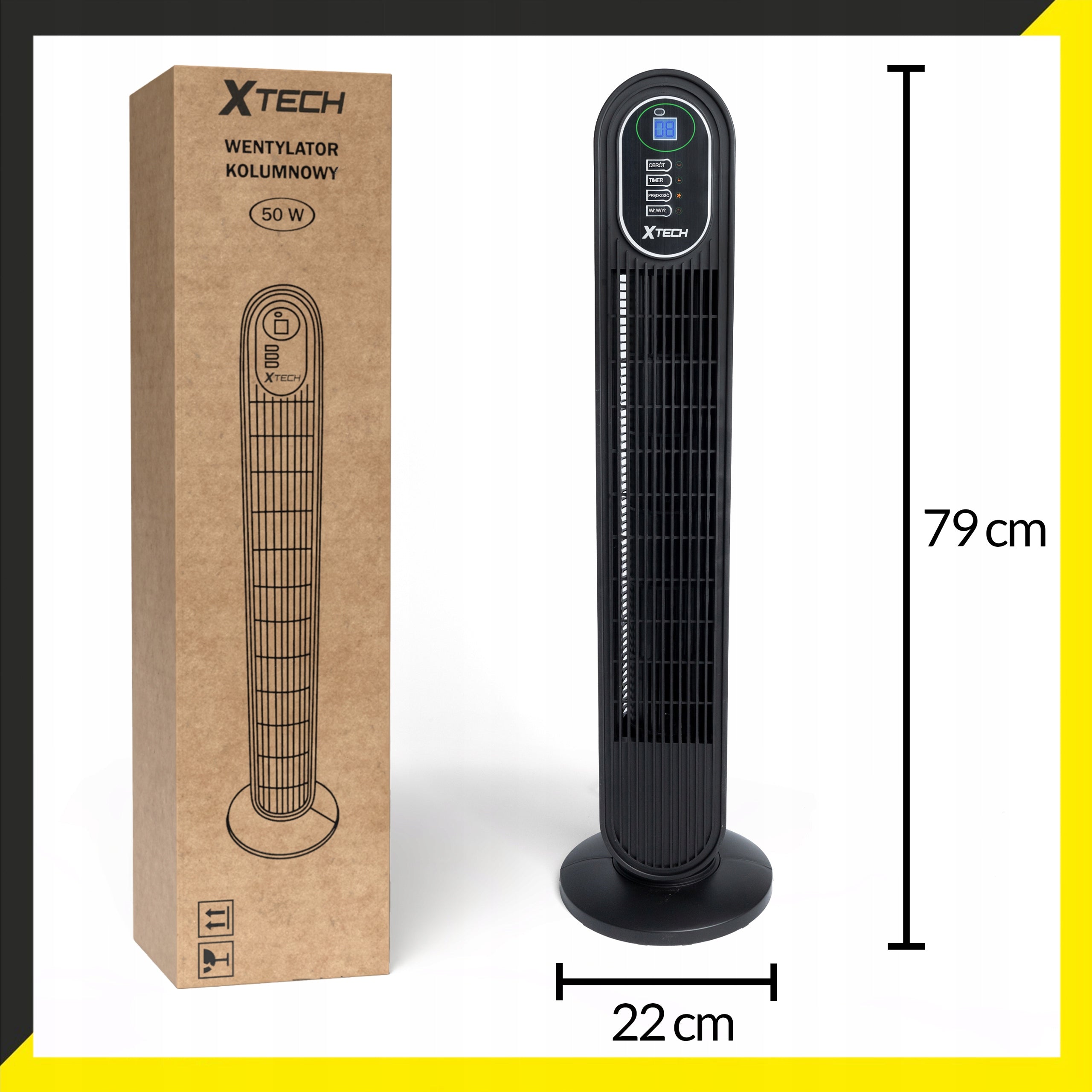 Column Standing Fan Large Quiet Powerful Windmill Black Home Office Manufacturer code 5907783089008