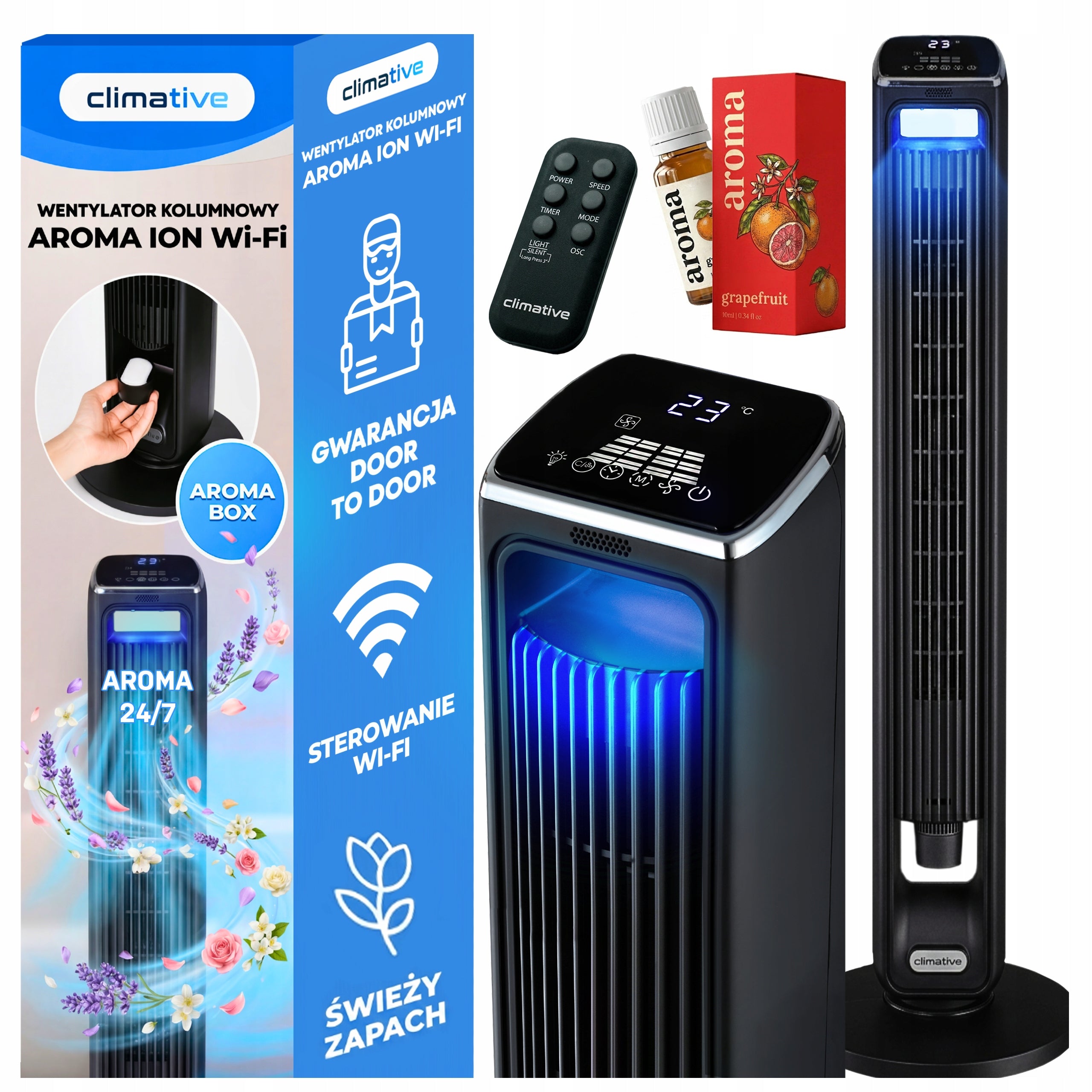 Column fan AROMA fan STANDING quiet +WiFi +IONIZATION+SCENT