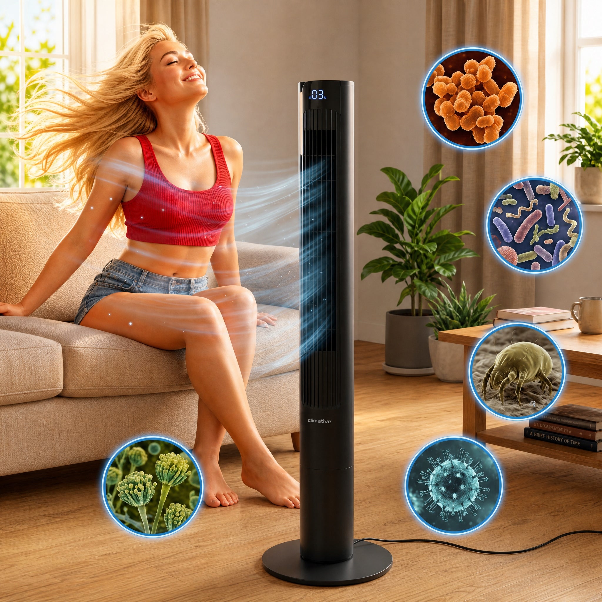 Column fan CLIMATIVE MAX 8,5ms 117cm Windmill POWERFUL+IONIZATION+AROM Packaging status original