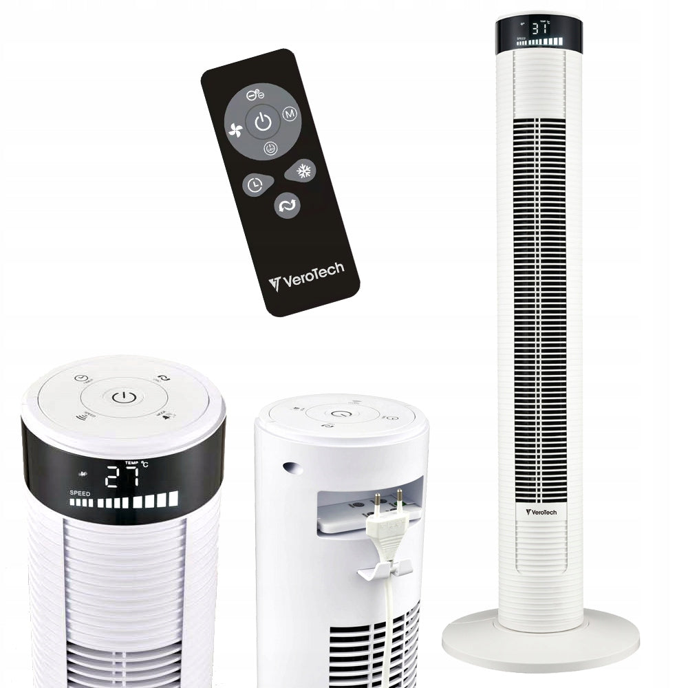 Column fan Verotech VF-910W white with remote control Air conditioner