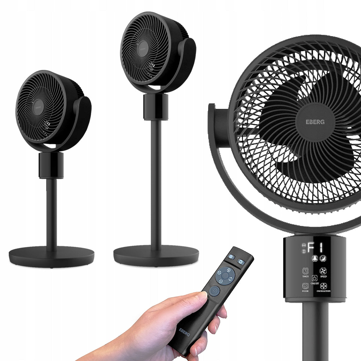 Column fan standing column floor fan EBERG GOX 4D PILOT Manufacturer code Wentylator podłogowy EBERG GOX z pilotem LED