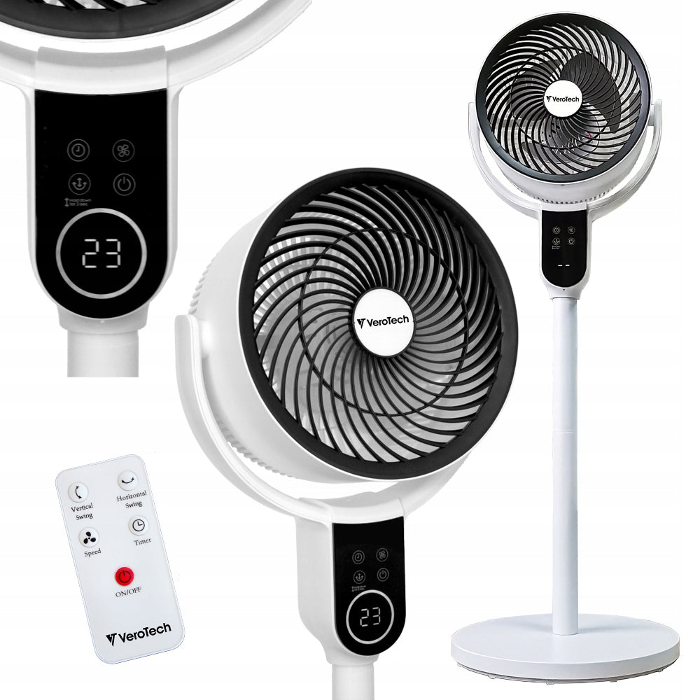 Column floor fan Verotech VF-750 white remote control oscillation 3D
