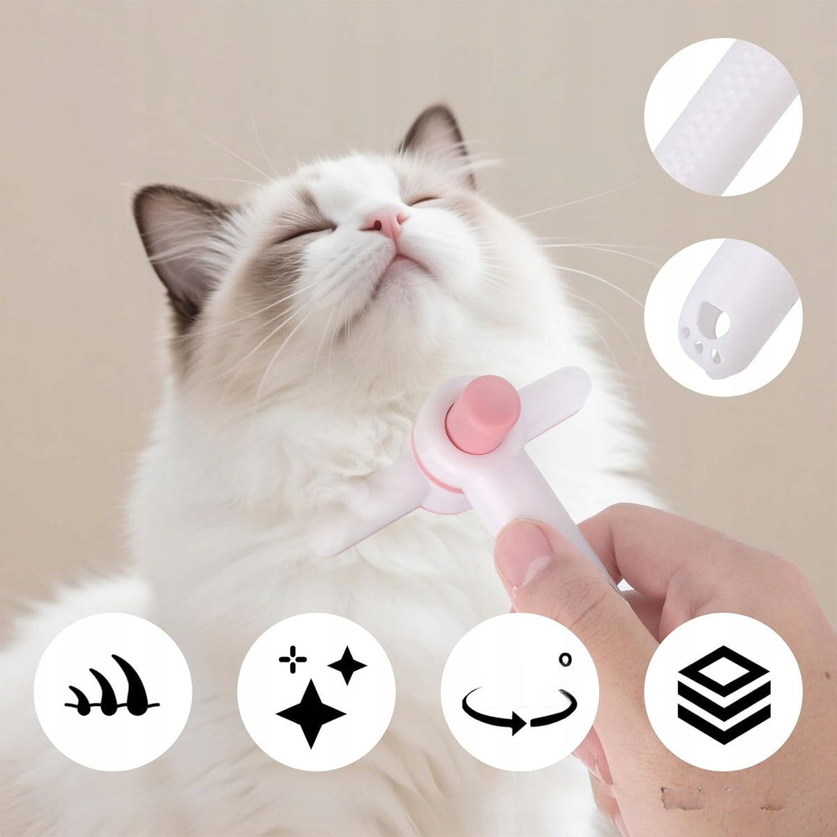 Comb for Cat Rotating Brush 360° Flea Hair Removal with Manufacturer code asdsds