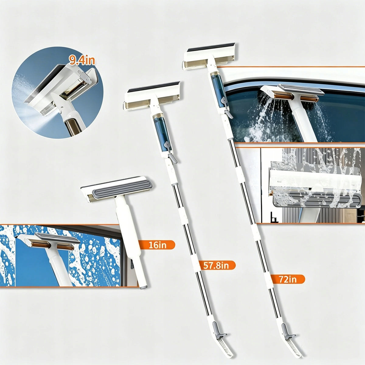 Combo Window Cleaner with Squeegee Sewage Collector Telescopic Stick Brand no brand